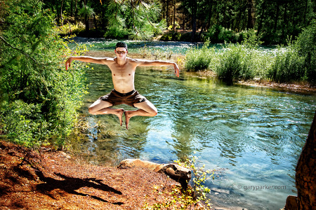 Levitation on Cle Elum River, Washington state