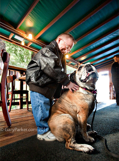 After seeing the big tree Nick, 18, discovers "You CAN get anything you want at nearby Alice's Restaurant" - at least, a sweet bulldog!