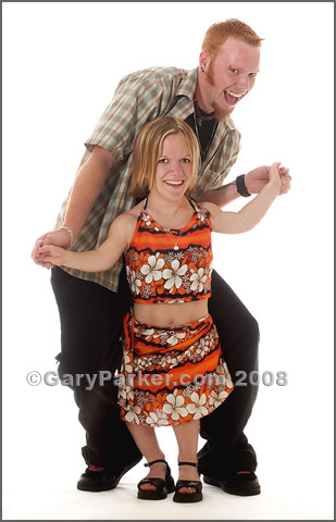 Amber and Bobby Kinsman, during their engagement.  Now married they have one average stature child.  Amber has Achondroplasia