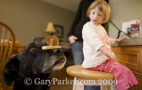 Kenadie (age 4) with trained dog