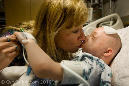Nick got plenty of reassurance from Mom, Dad, family friends and staff during his stay in ICU Stanford Medical Center.