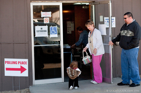 After getting off work as an RN, single Mom Christy takes Bridgette to vote in a local election...  When Bridgette was born her rare condition was a medical mystery for the first 9 years.  Christy became a RN in order to better care for her two Primordial Dwarf children.  