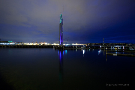 Seattle; blue art in Puget Sound