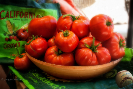 1-2.5 pound "Big Boy" tomatoes from a backyard organic  garden / San Jose, CA    