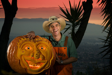 World-level pumpking carver Mike Valladao of San Jose for Boys Life Magazine