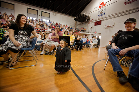 To the delight of friends and relatives Bridgette, the smallest high school graduate, marches into her graduation. Bri earned a "Senior Student of the Month" award just prior to graduation.  Bri is now in her 2nd year of college.