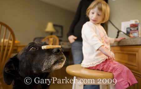 Kenadie (age 4) with trained dog