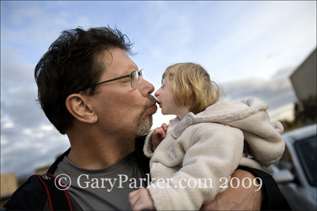 Kenadie (age 4) kisses Gary Parke